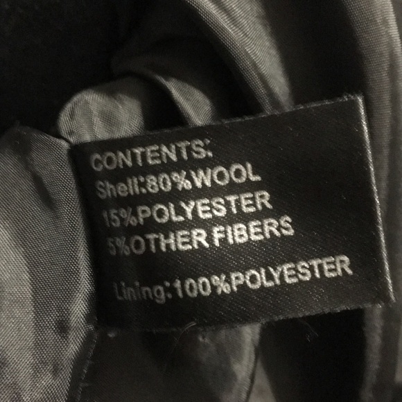 Giacca Charcoal Gray Wool Pea Coat - Picture 5 of 5